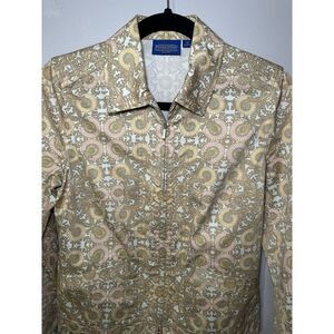 Pendleton Women's Beige Paisley Zip up Long Sleeve‎ Jacket XS Shacket